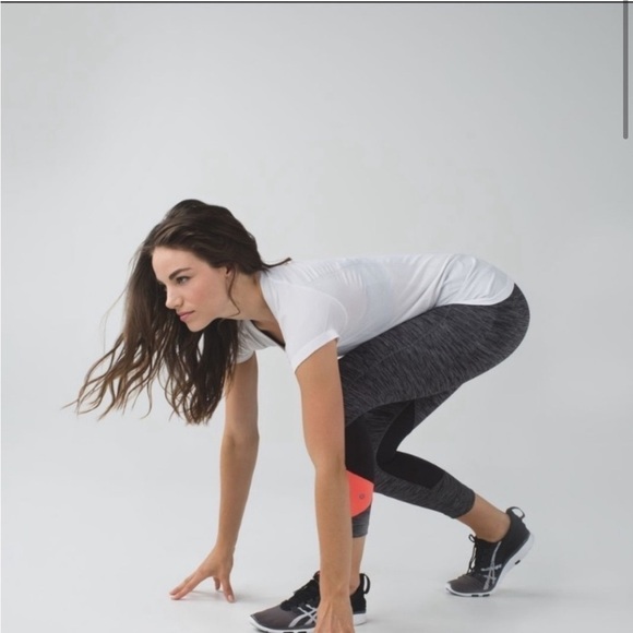 Lululemon Pace Rival Crop Wee Space Grapefruit Mid Rise Leggings - Picture 3 of 13